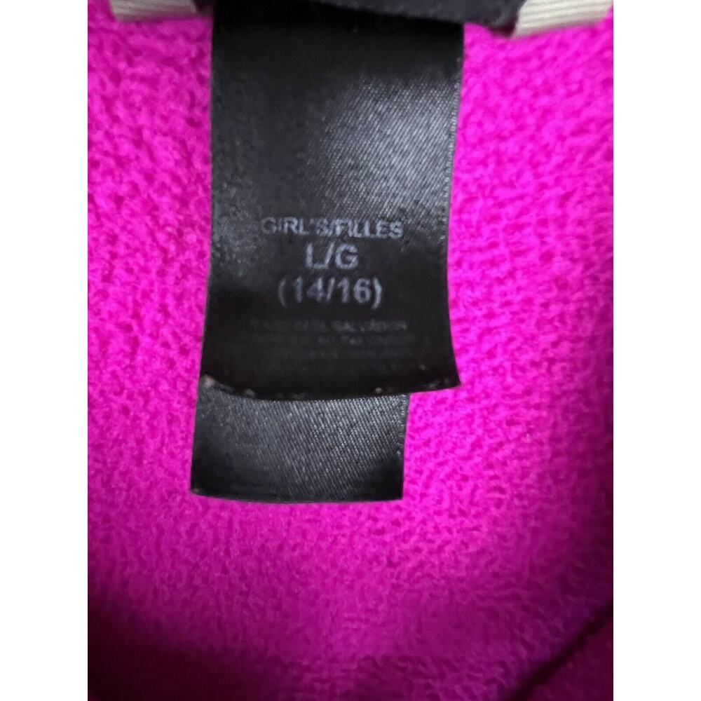 North Face Denali Jacket Girls Large Fuchsia Fleece Gray Polartec Full Zip - Picture 7 of 10
